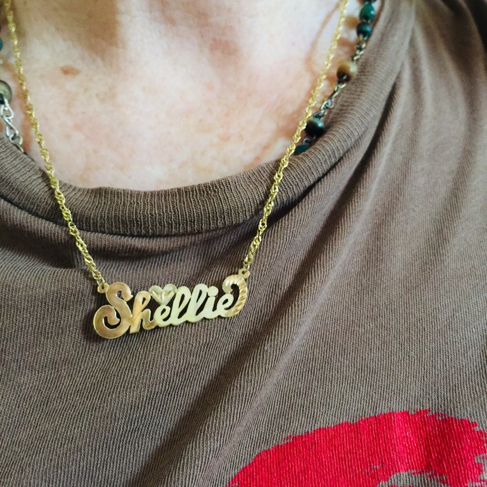 14k ‘Shellie ‘ Name plate Necklace
